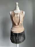 Vintage 00s Sequinned Slouchy Neck Top - Size S - Funky Cat