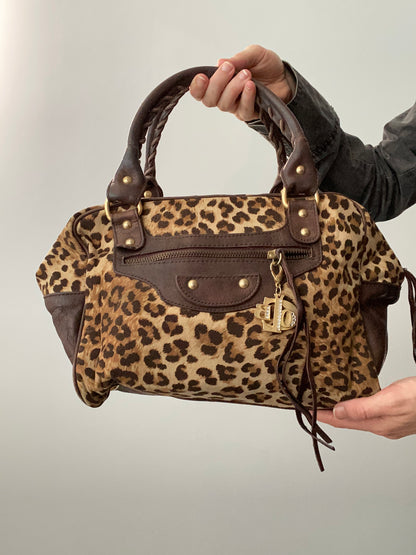 Vintage 00s Leopard Print Handbag - Funky Cat