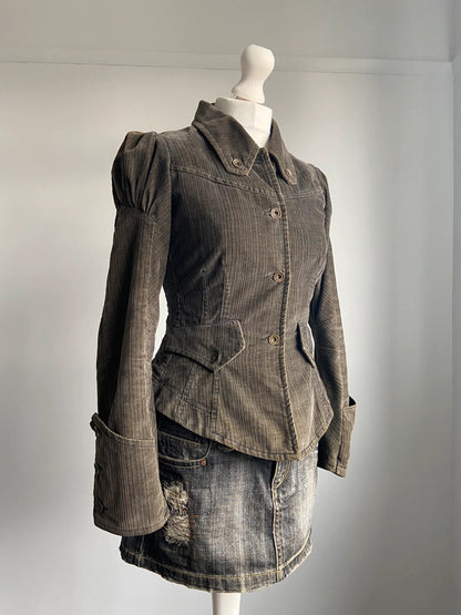 Vintage 00s Whimsical Fitted Jacket - Size S - Funky Cat