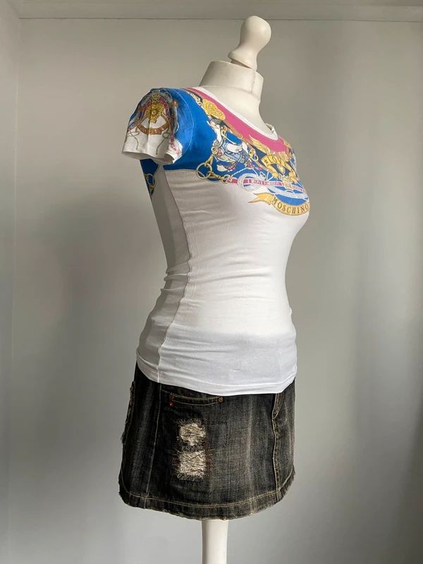 Vintage Moschino Baby Tee - Size S - Funky Cat