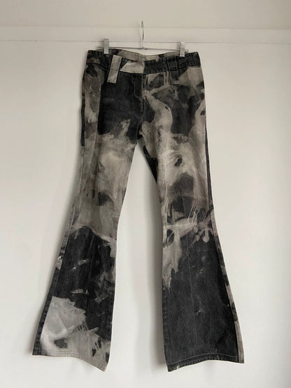Vintage 00s Abstract Print Flared Pants - Waist 32” - Funky Cat