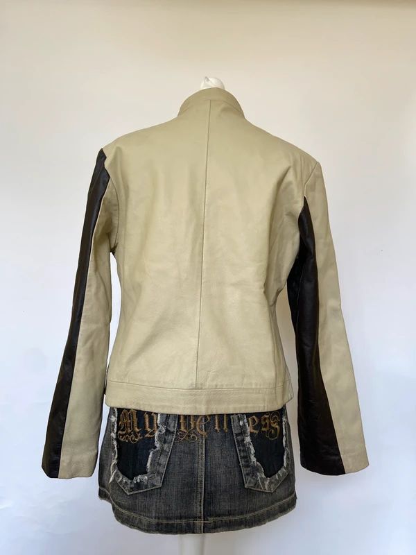 Vintage Leather Racer Jacket - Size L - Funky Cat