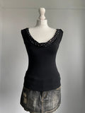 Blumarine Diamanté Slouchy Top - Size S - Funky Cat
