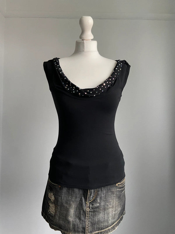 Blumarine Diamanté Slouchy Top - Size S