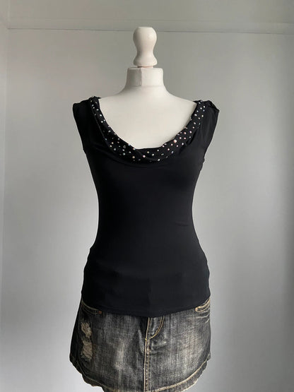 Blumarine Diamanté Slouchy Top - Size S