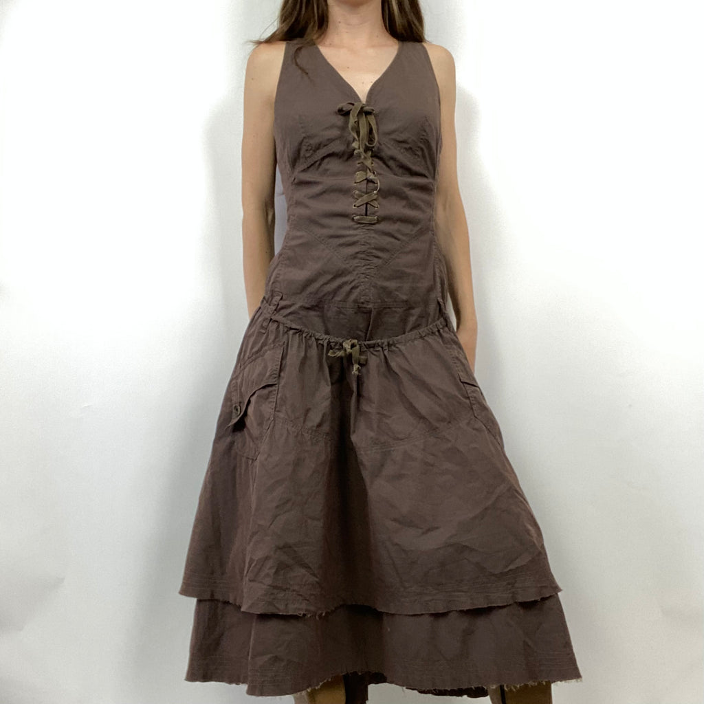 Archive Lace Up Dress - Size M/L - Funky Cat