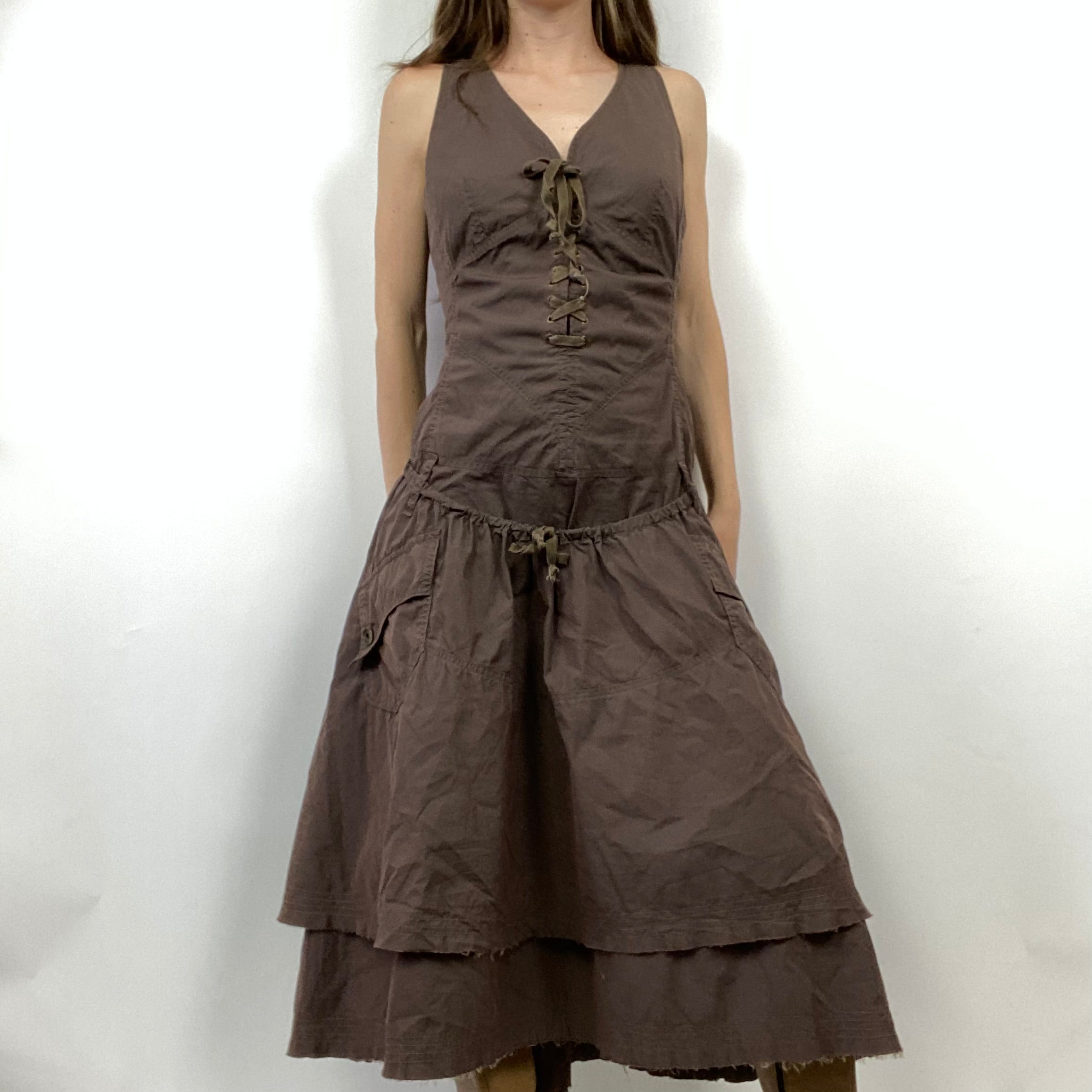 Archive Lace Up Dress - Size M/L - Funky Cat