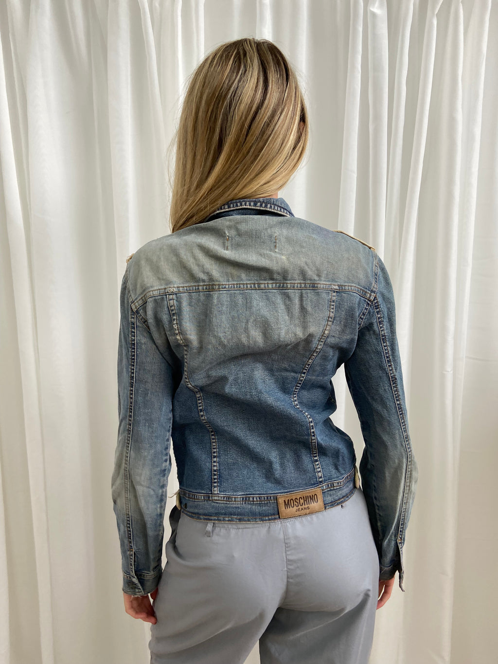 Moschino Zip Up Denim Jacket - Size M