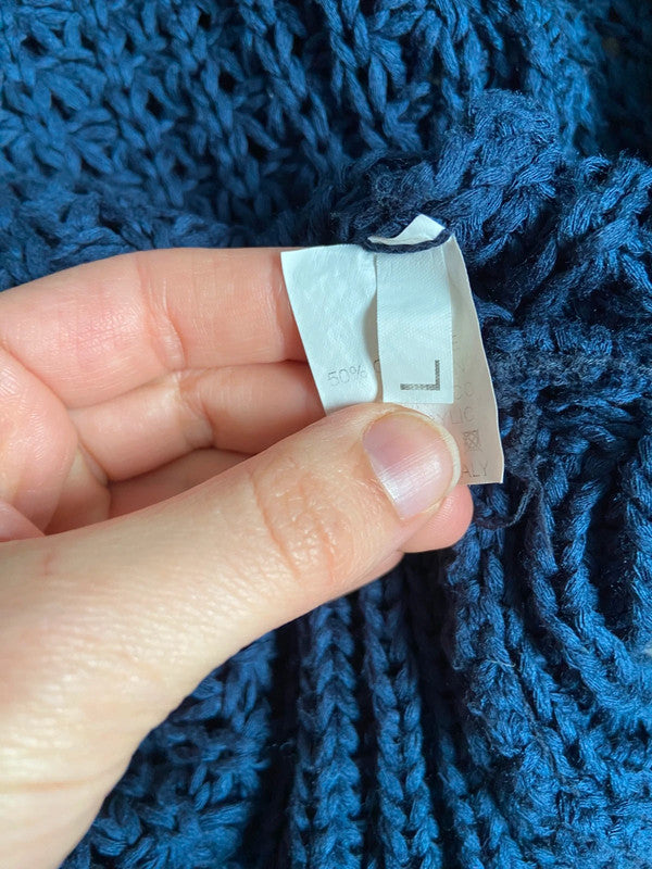 Vintage 00s Ruffled Knitted Cardigan - Size M - Funky Cat