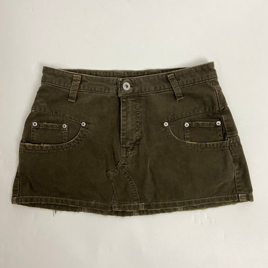 00s Khaki Low Rise Mini Skirt - Size XS