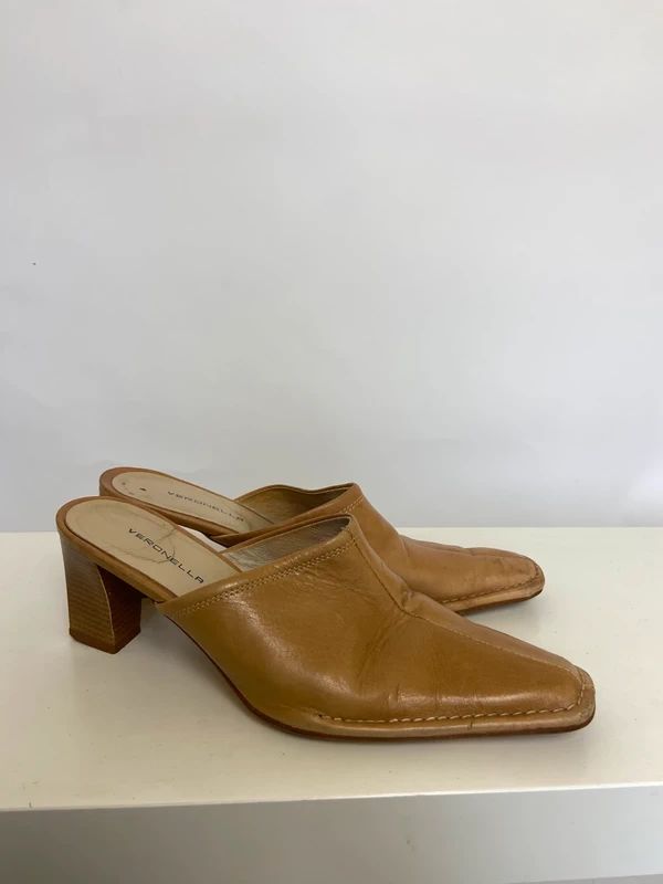 Vintage Leather Mules - Size UK 6