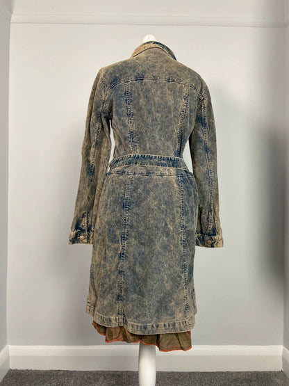 Vintage 00s Denim Trench Coat - Size M