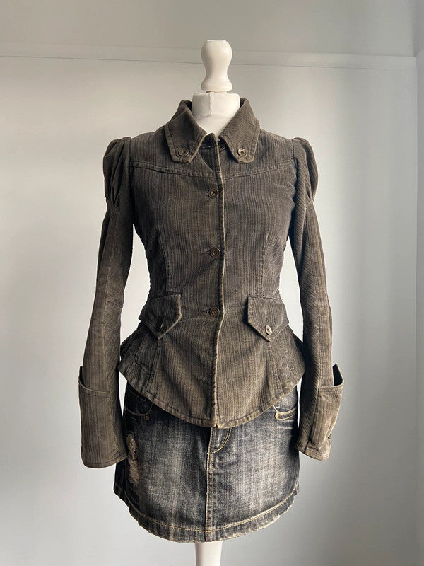 Vintage 00s Whimsical Fitted Jacket - Size S - Funky Cat