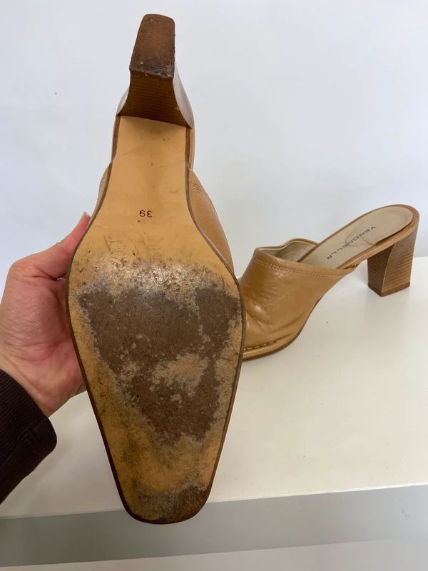 Vintage Leather Mules - Size UK 6