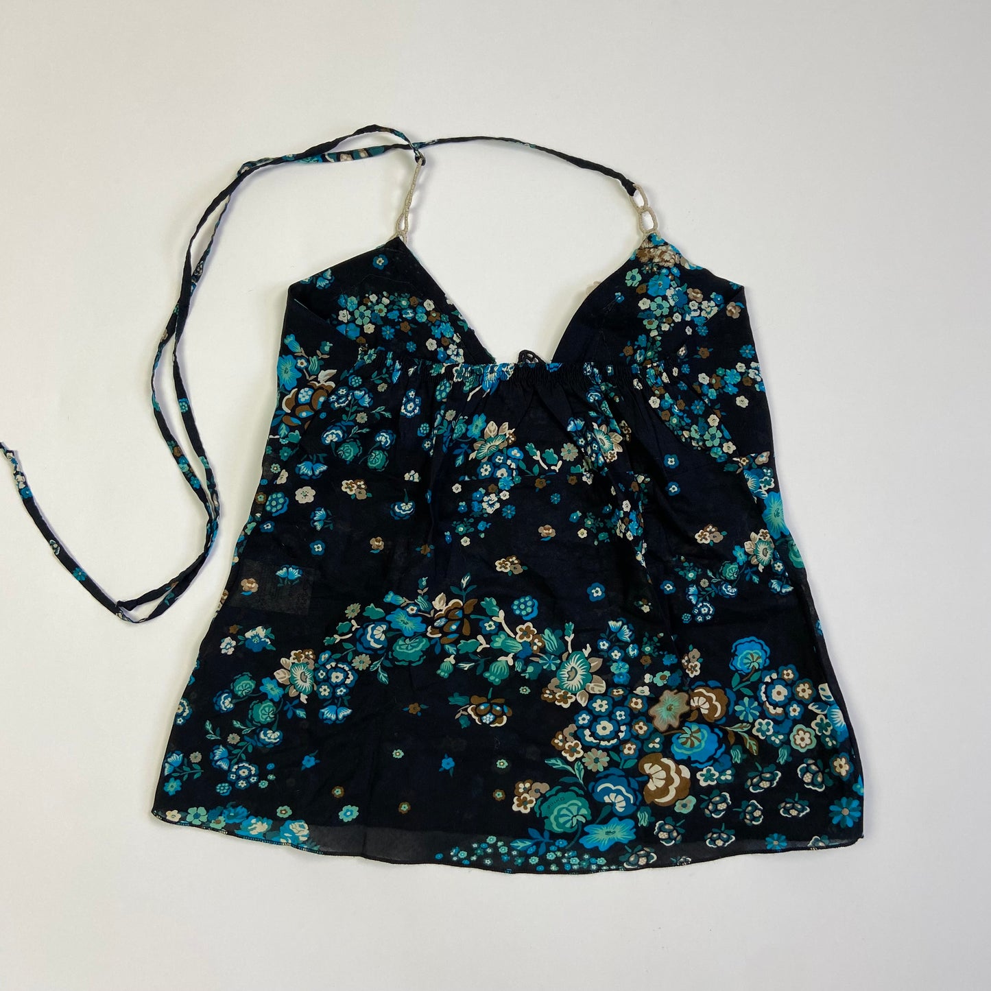 00s Pinko Floral Halterneck Top - Size S