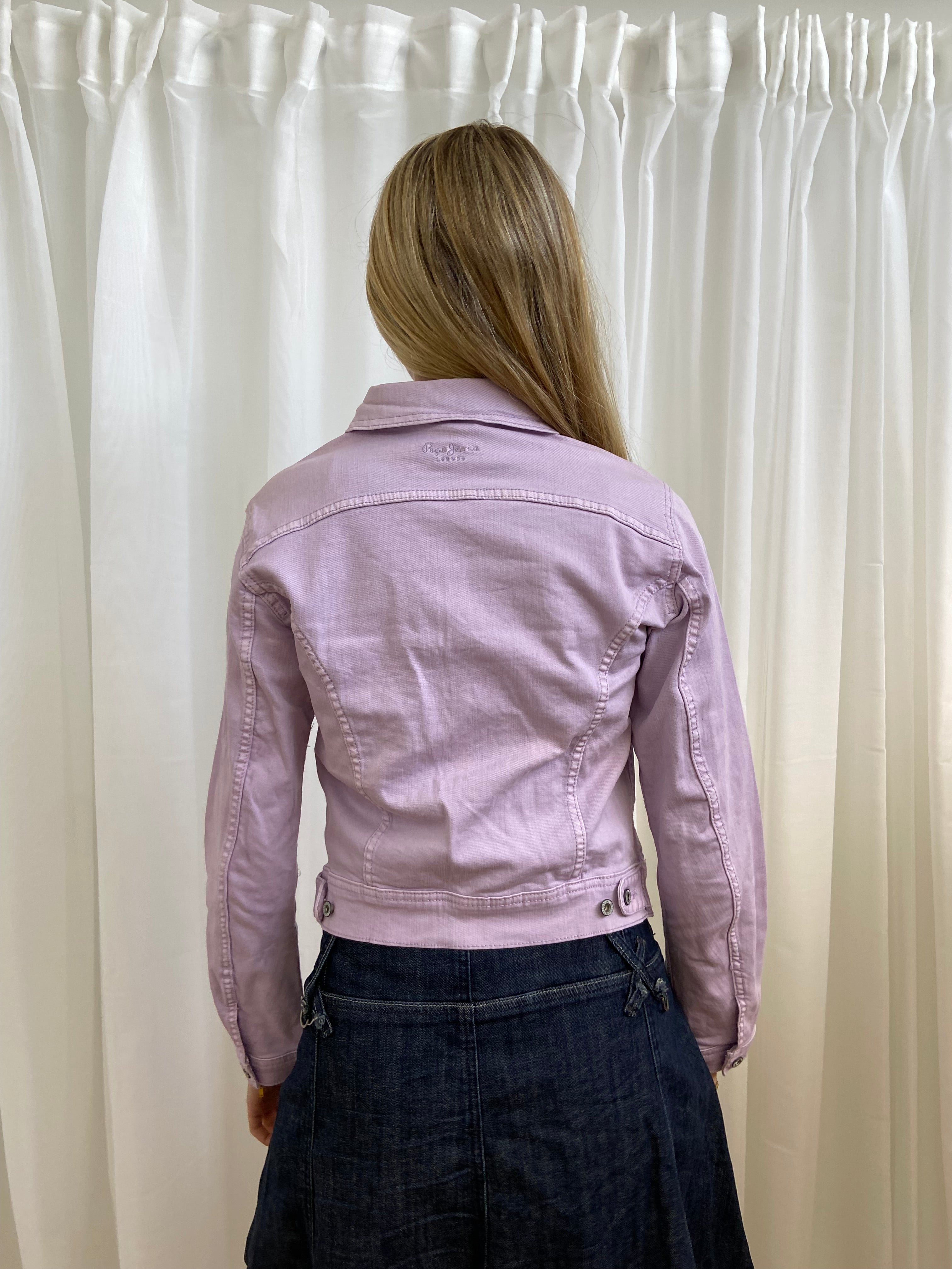 Vintage 00s Lilac Denim Jacket - Size XS/S