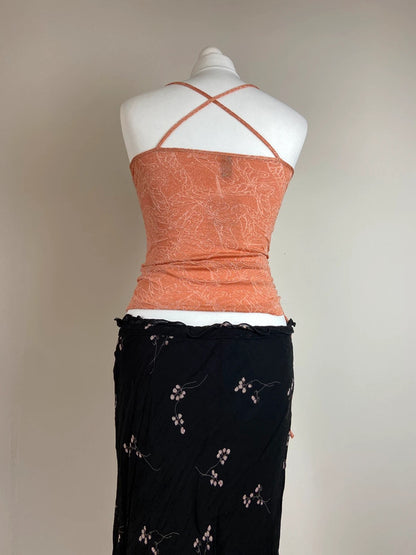 90s Shimmery Ruched Top - Size S