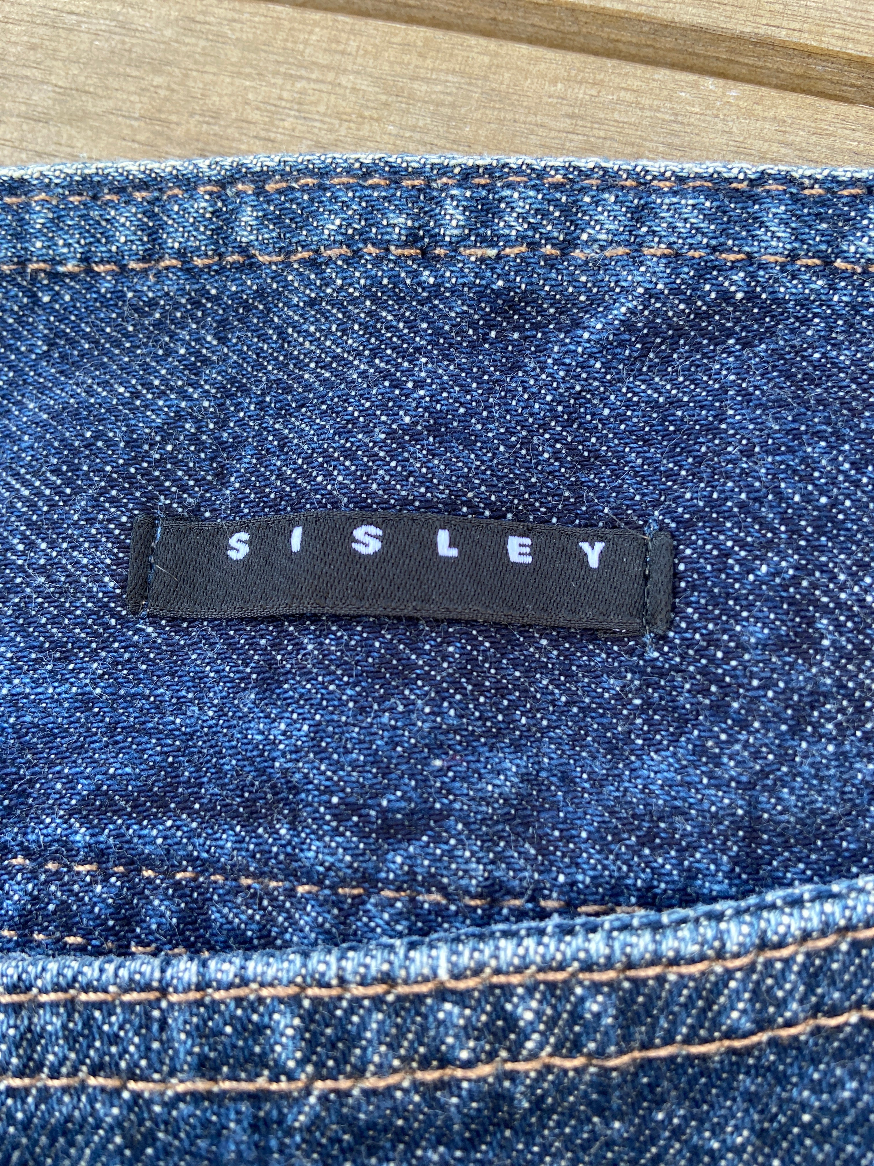 Vintage 00s Pleated Denim Mini Skirt - Size UK 10
