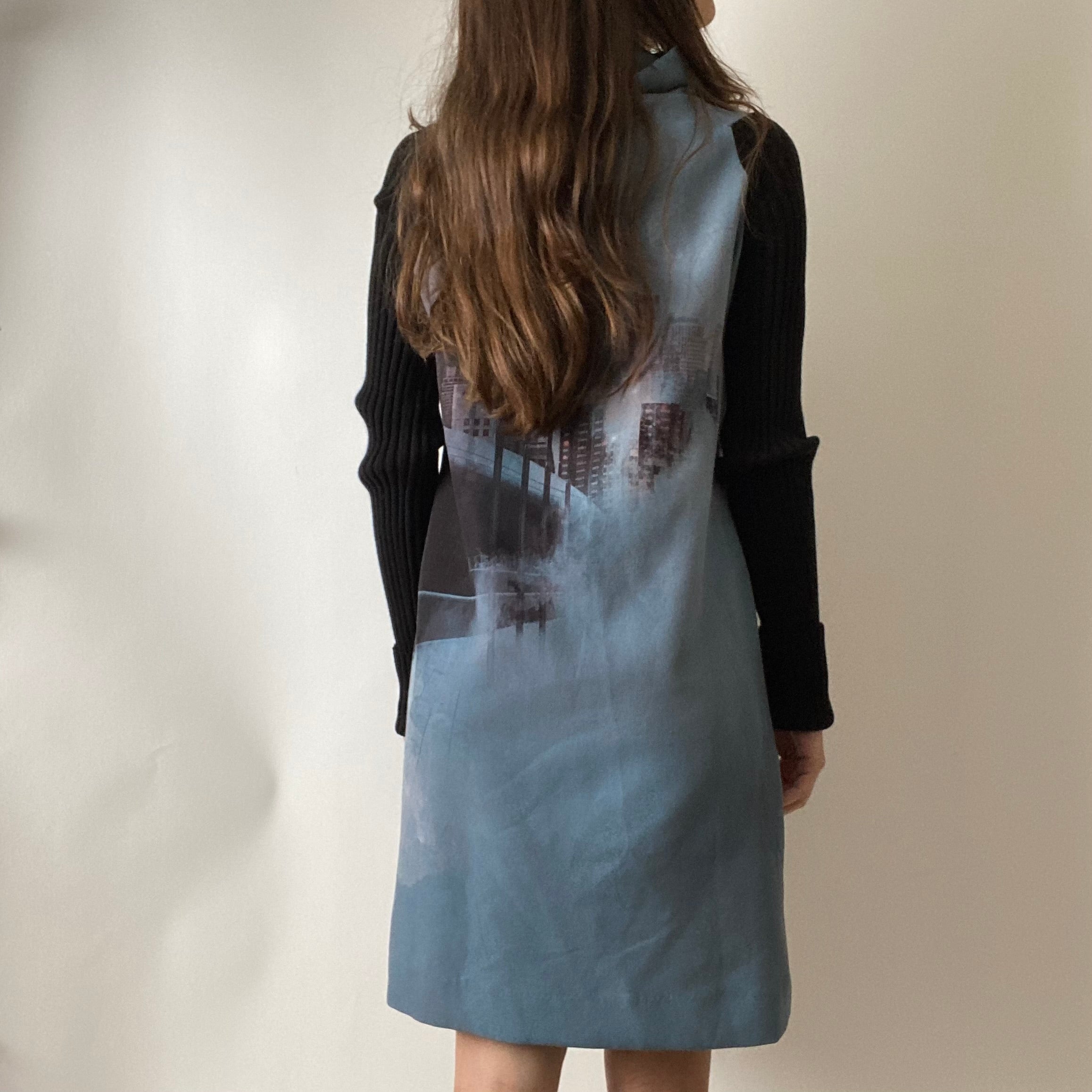 Cop Copine Roll Neck Graphic Dress - Size S/M - Funky Cat