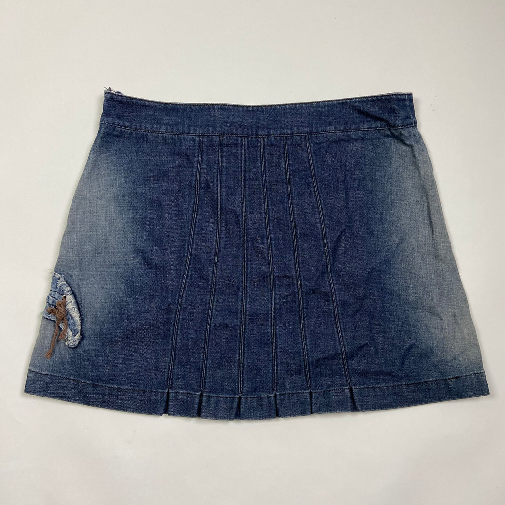00s Custo Barcelona Embellished Denim Mini Skirt - Size 8 - Funky Cat