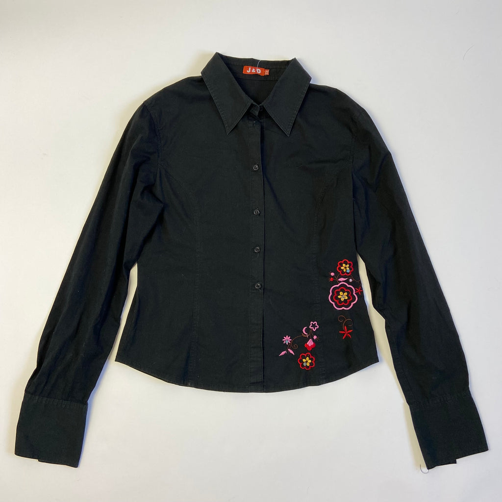 90s Embroidered Shirt - Size L - Funky Cat