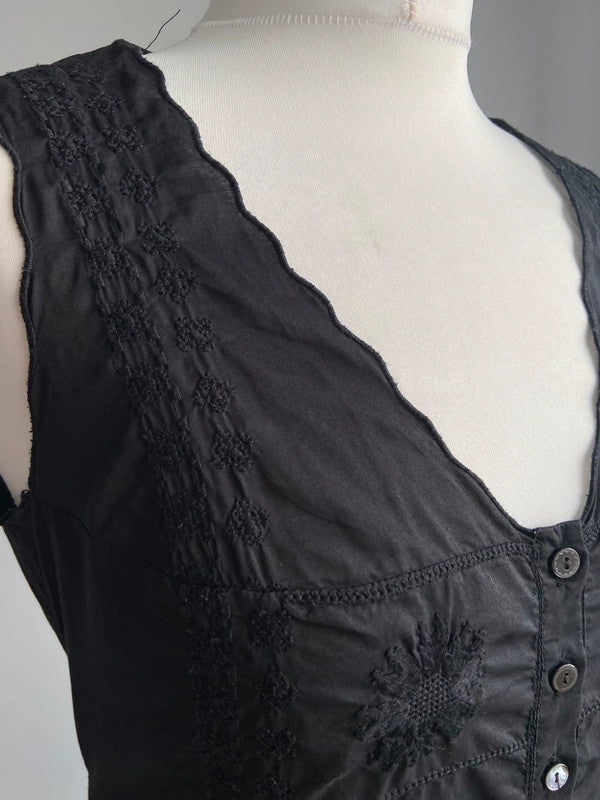 Marithé Francois Girbaud Embroidered Vest - Size S - Funky Cat