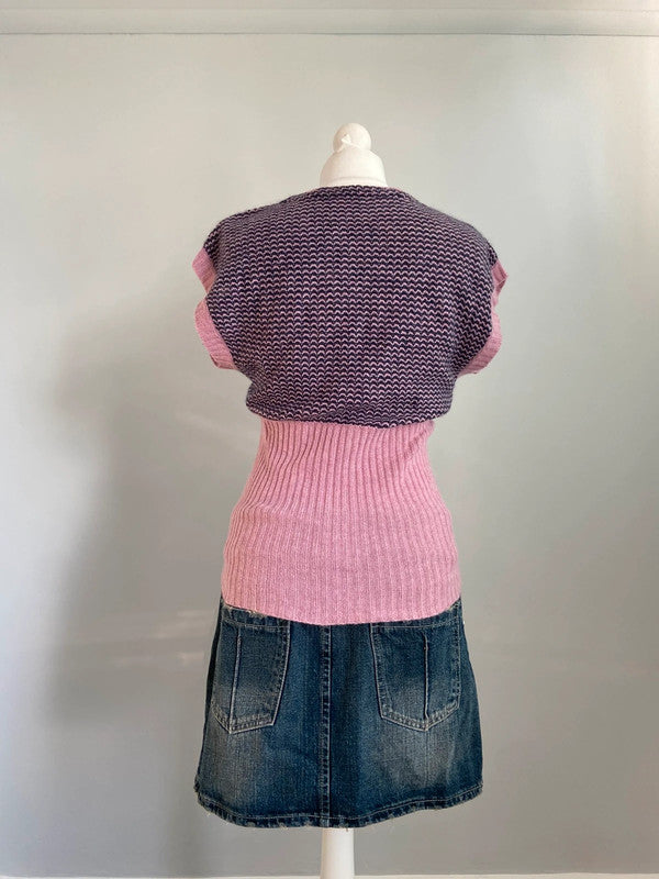 Vintage 00s Knit Top - Size M - Funky Cat