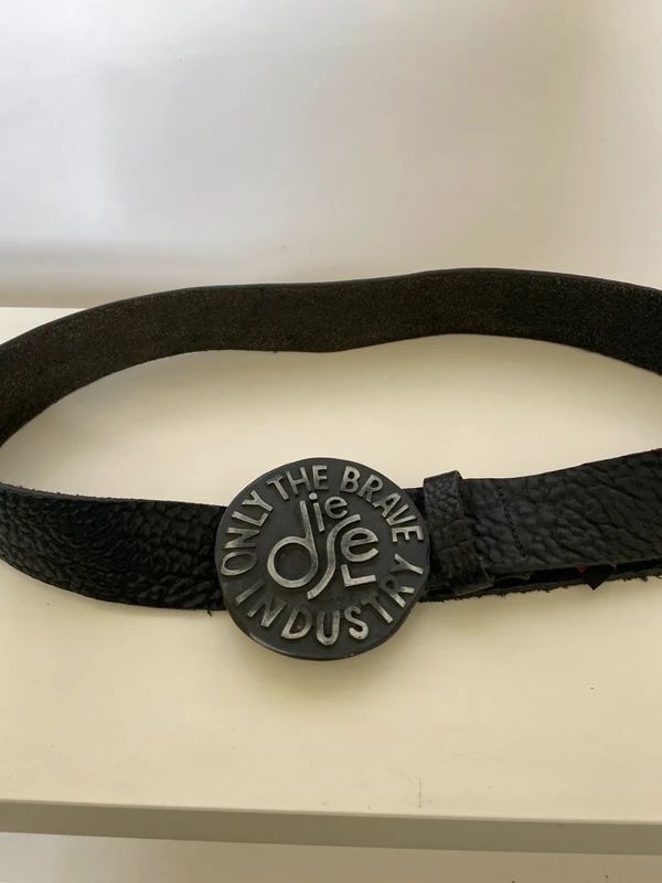 Vintage Diesel Leather Belt - Funky Cat