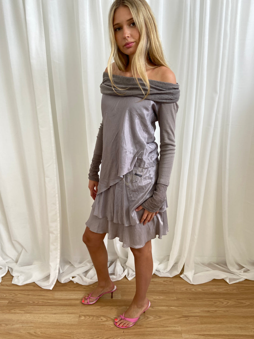 Cop Copine Off the Shoulder Top and Dress Set - Size S - Funky Cat