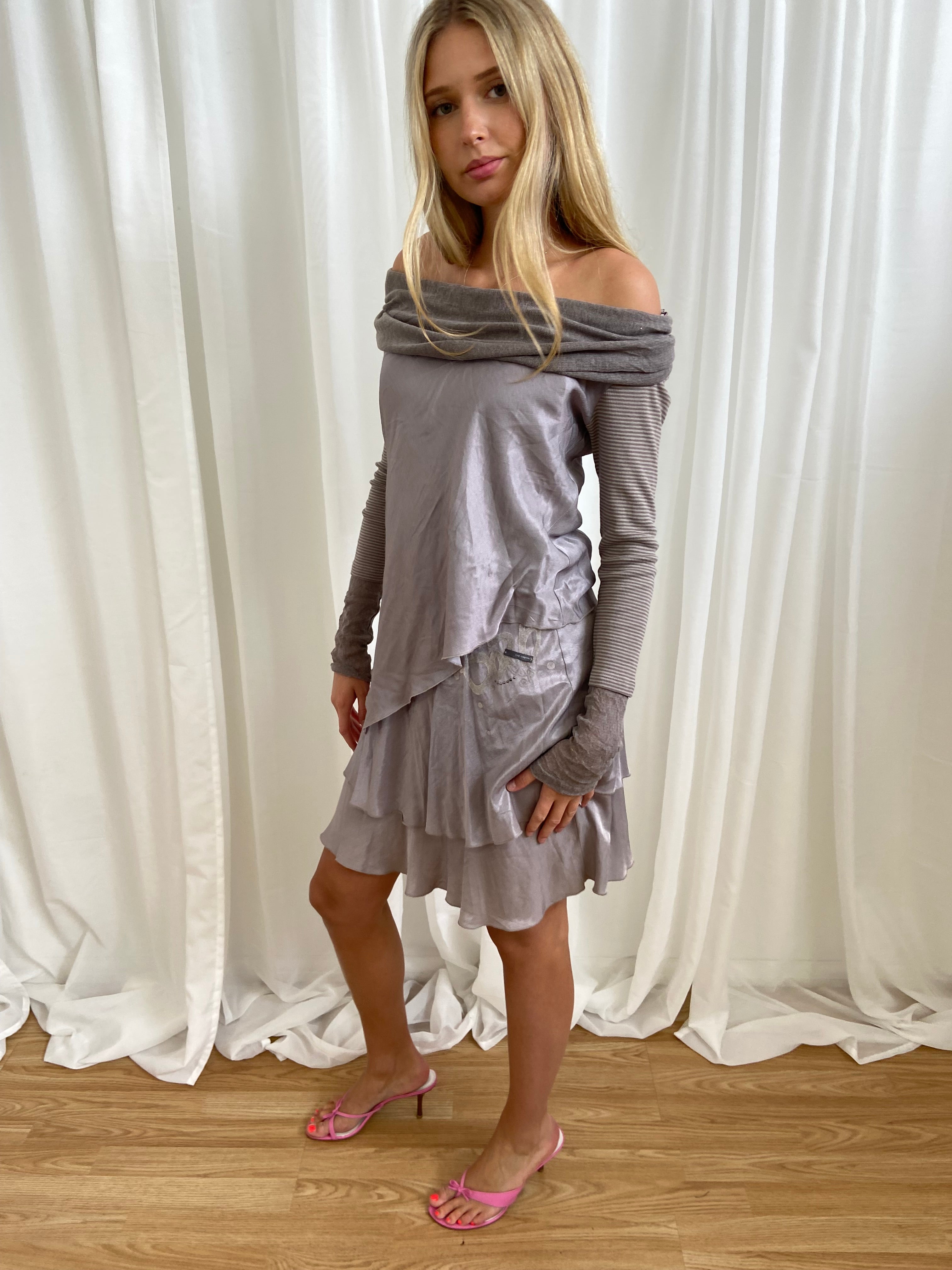 Cop Copine Off the Shoulder Top and Dress Set - Size S - Funky Cat