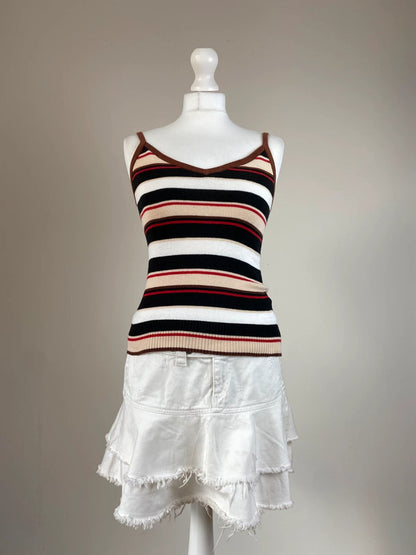 00s Multicoloured Striped Cami - Size S/M