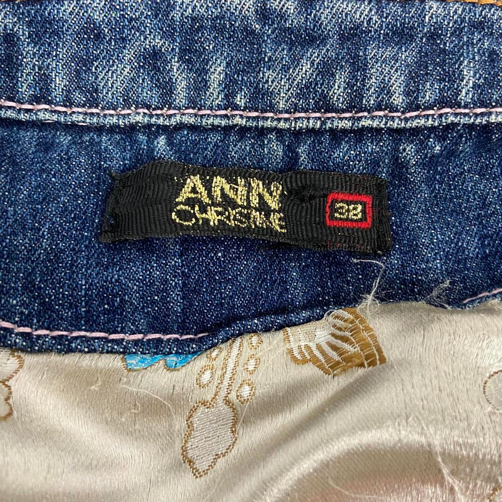 00s Embellished Denim Racer Jacket - Size S - Funky Cat