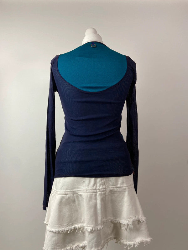 Save The Queen Front Tie Funky Long Sleeve Top - Size S - Funky Cat