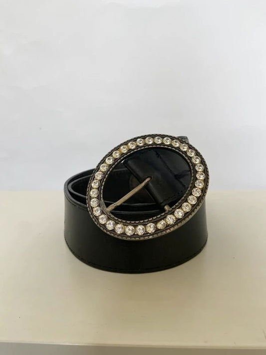 Vintage Chunky Rhinestone Buckle Belt