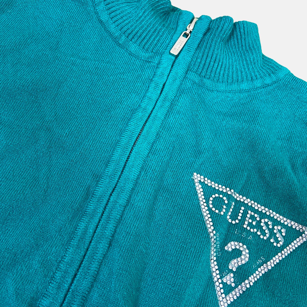 00s Guess Diamanté Jumper - Size XS - Funky Cat