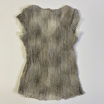 00s Polka Dot Mesh Blouse - Size S