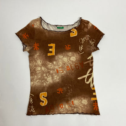 00s Graphic Print Baby Tee - Size XS