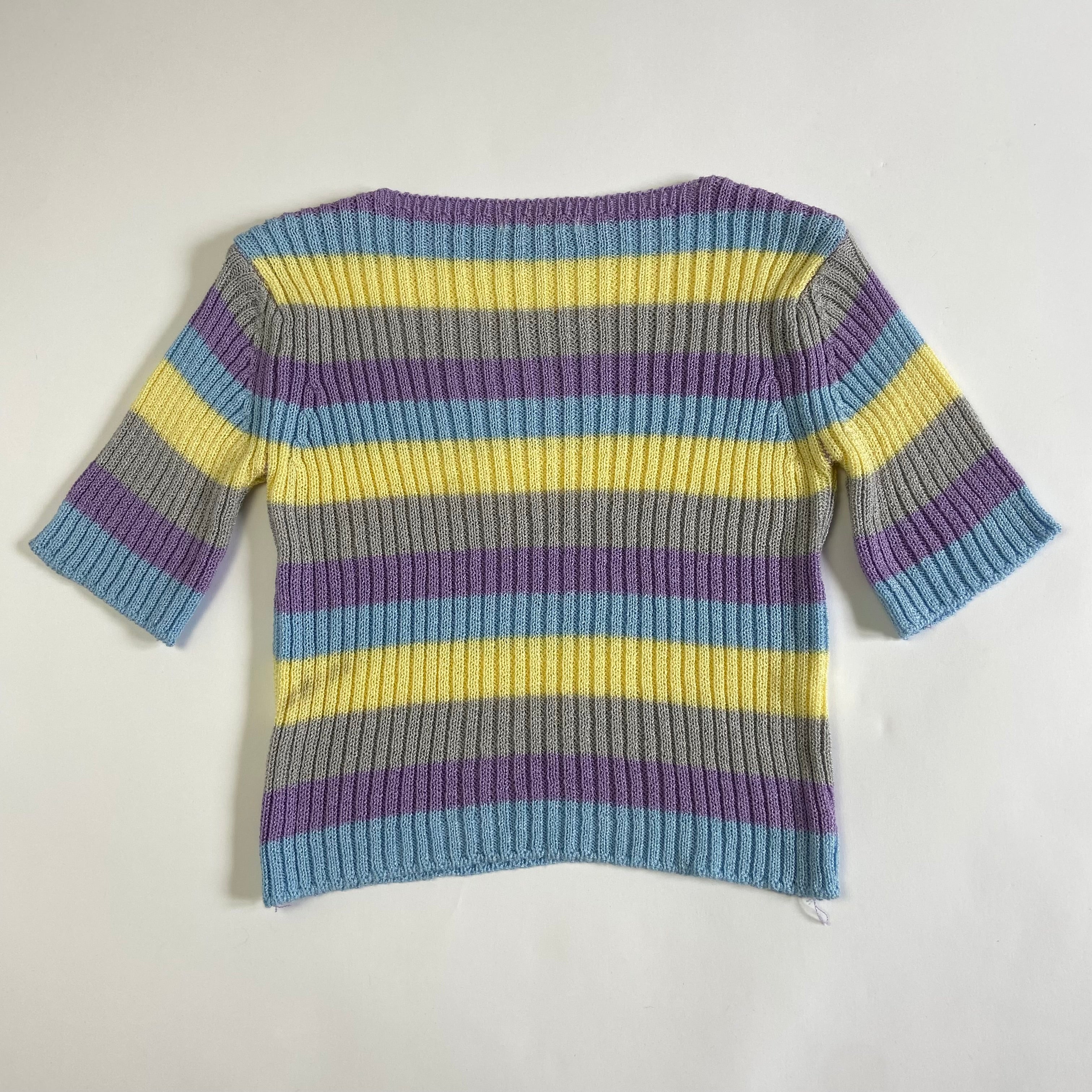 90s Striped Baby Tee - Size XS/S - Funky Cat