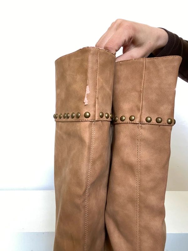 Vintage Slouchy Studded Boots Boho Hippie - Size 5 - Funky Cat