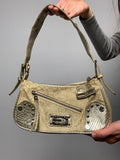 Vintage 00s Rhinestone Shoulder Bag - Funky Cat