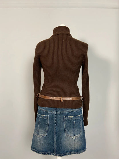 Vintage 00s Leather Jacket - Size XS/S - Funky Cat