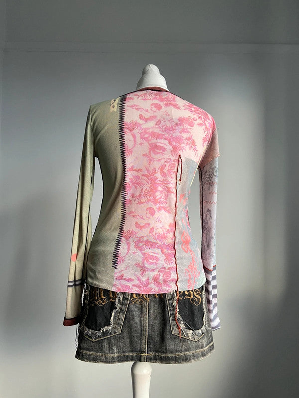 Cop Copine Graphic Print Top - Size S - Funky Cat
