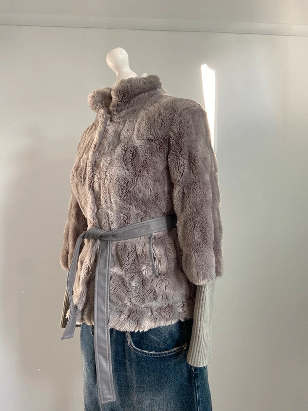 Vintage 00s Faux Fur Jacket - Size XS/S - Funky Cat