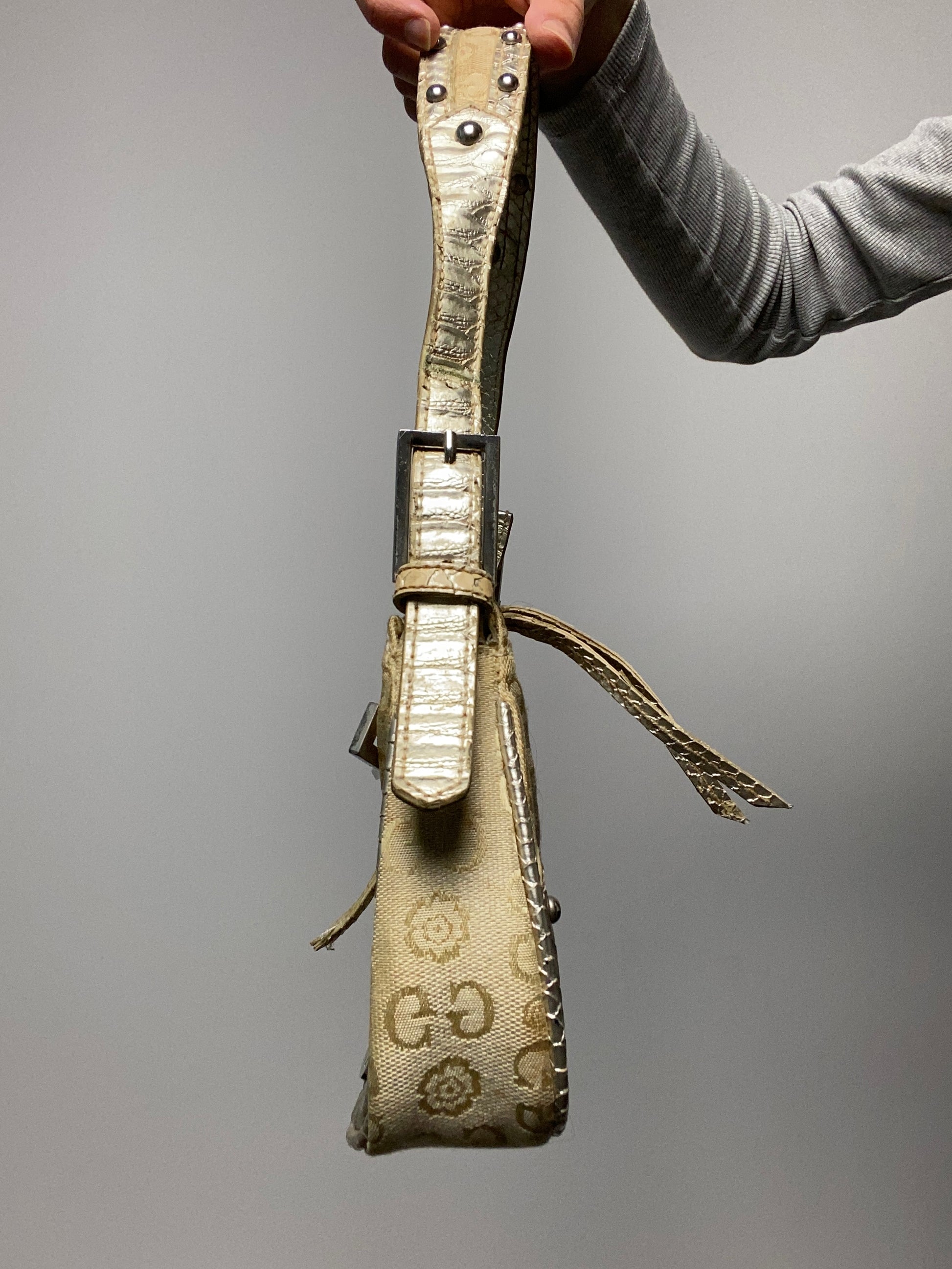 Vintage 00s Rhinestone Shoulder Bag - Funky Cat