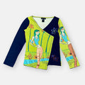 00s Custo Barcelona Asymmetric Graphic Top - Size S - Funky Cat