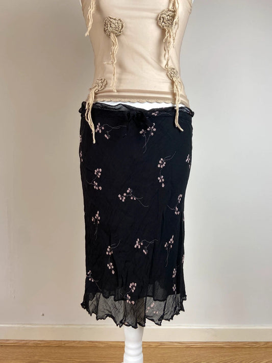 00s Floral Midi Skirt - Size S to L