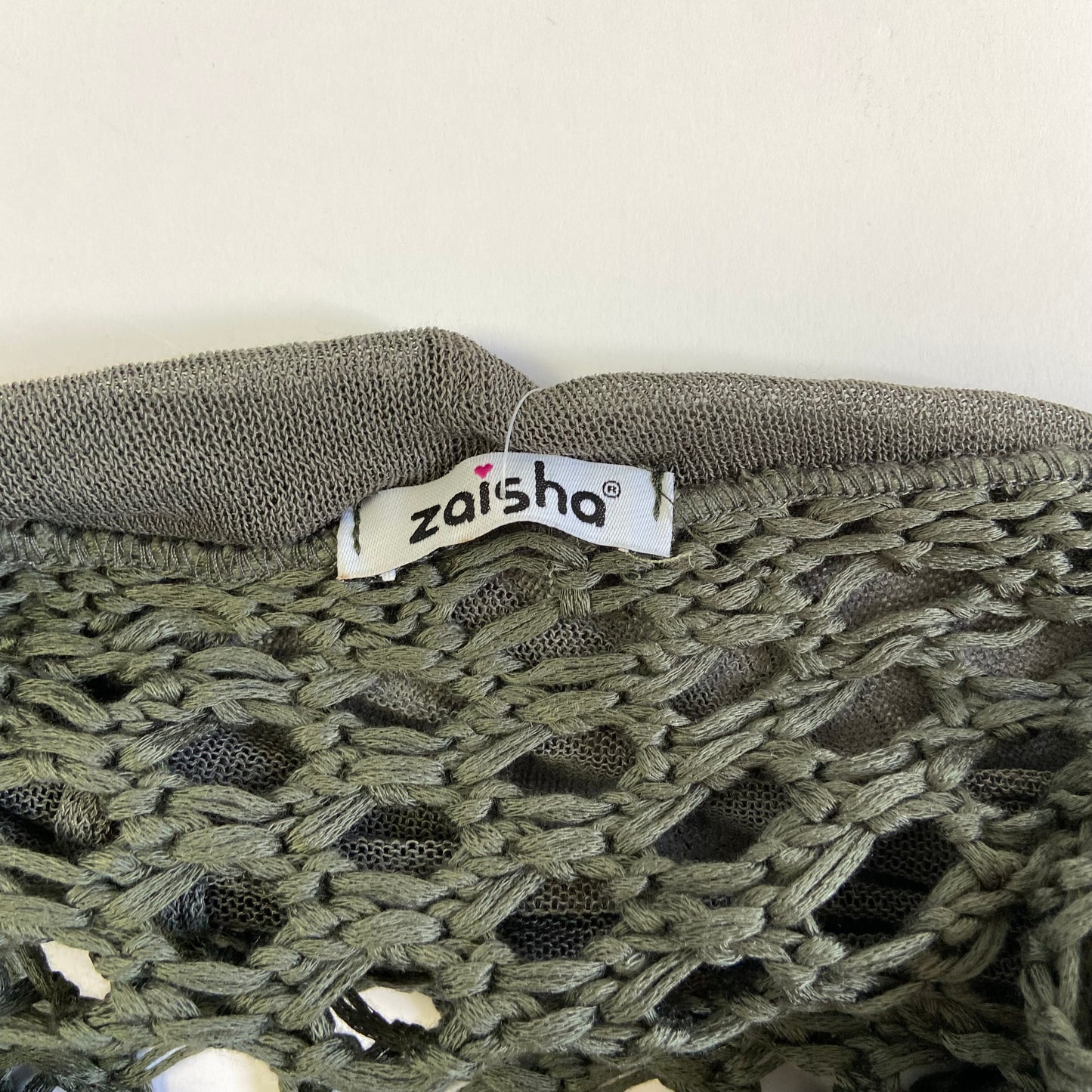 00s Khaki Fishnet Top - Size S