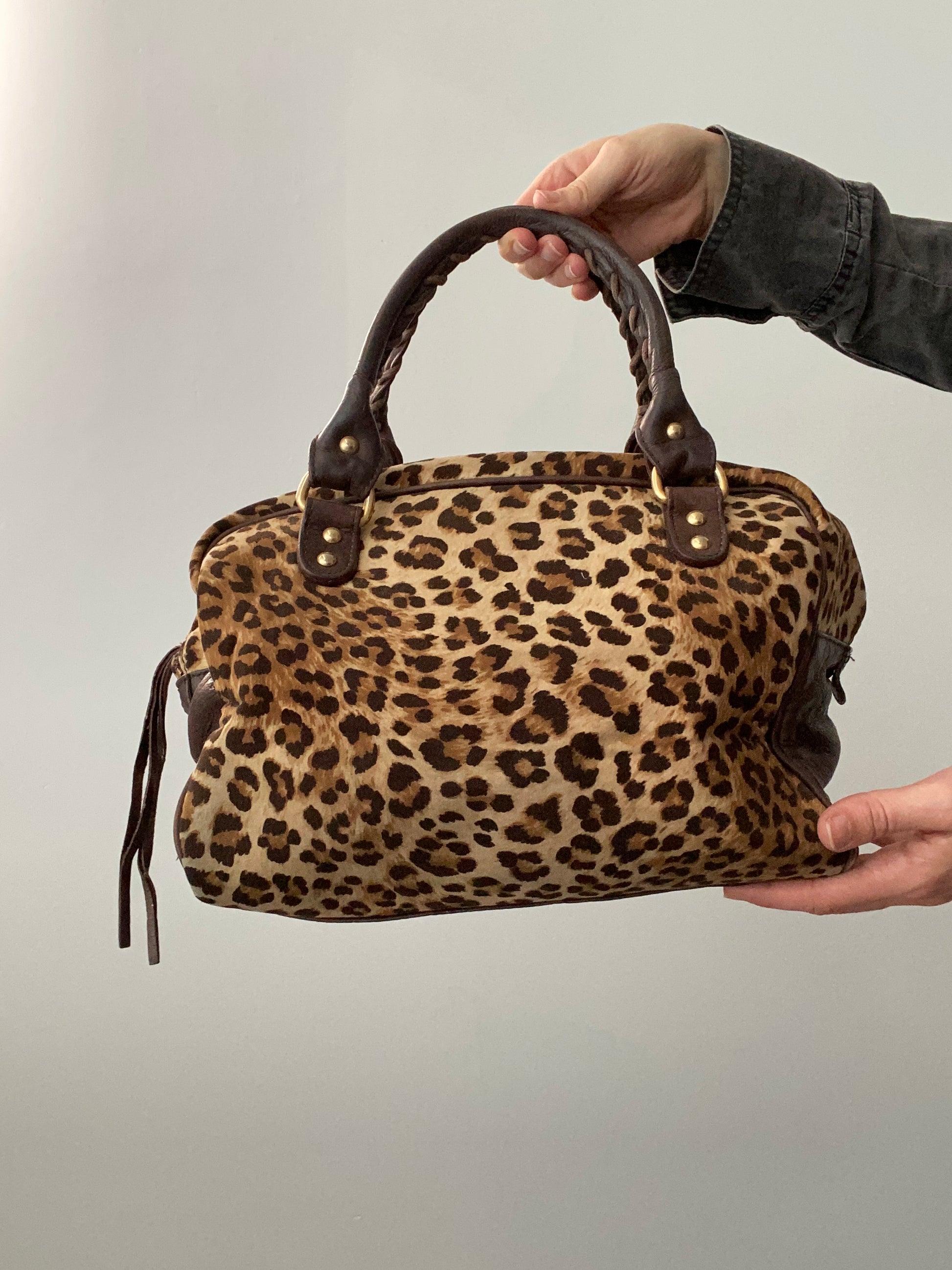 Vintage 00s Leopard Print Handbag - Funky Cat