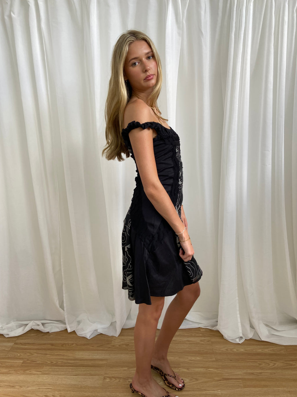Save The Queen Off-Shoulder Dress - Size S - Funky Cat