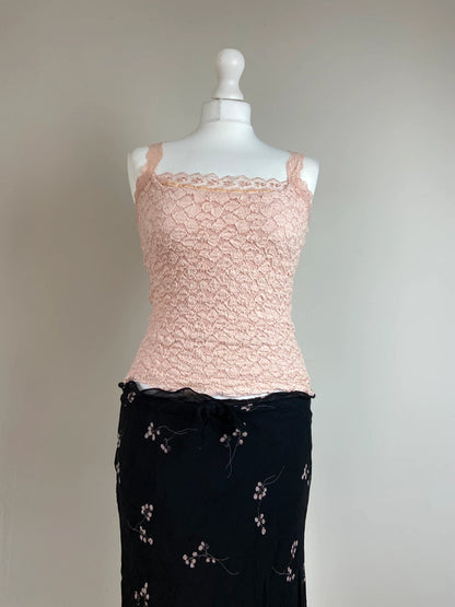 90s Pink Lace Cami - Size XS